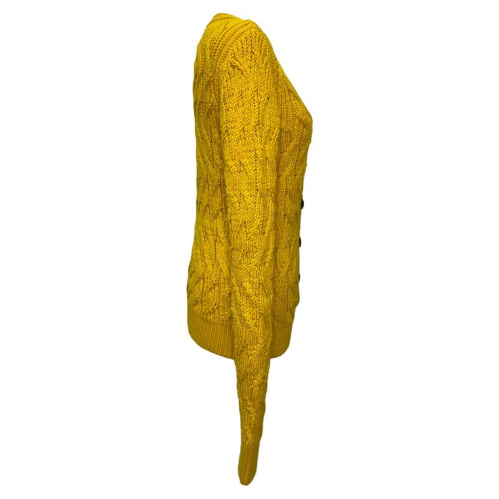 Emilia Wickstead Buttoned Cardigan in Yellow Silk - Picture 2 of 7